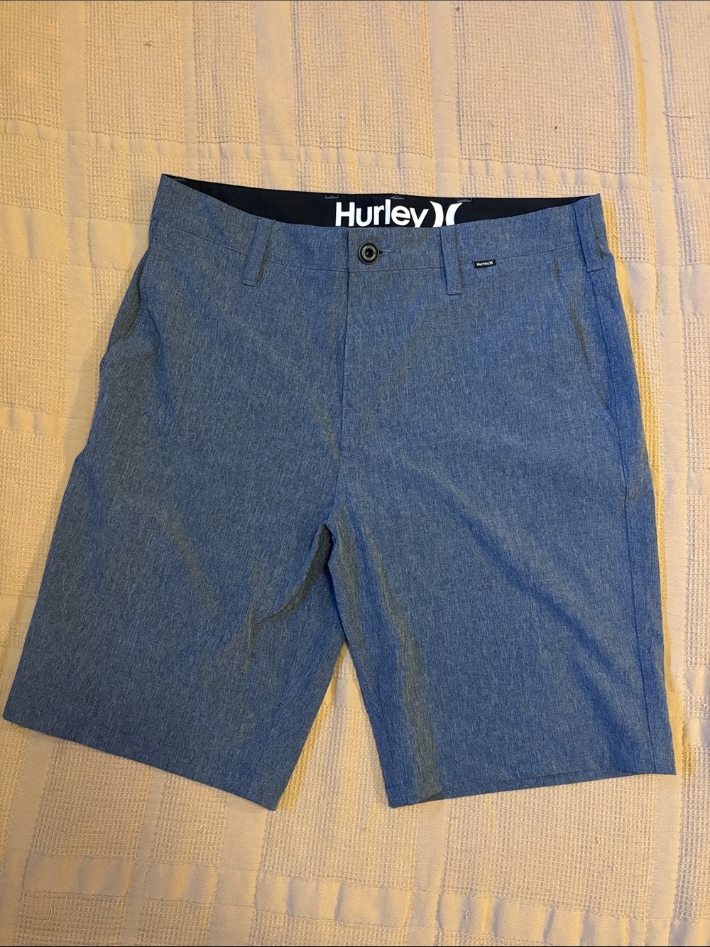 Hurley Men’s Denim Blue Flat-Front Walkshorts